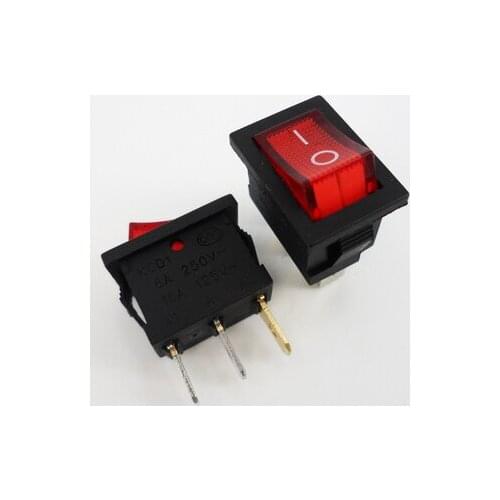 10PCS Ship Type Switch 15*21mm 3PIN ON/OFF Rocker Switch 6A/250V 10A/125V 15X21 With Red Light