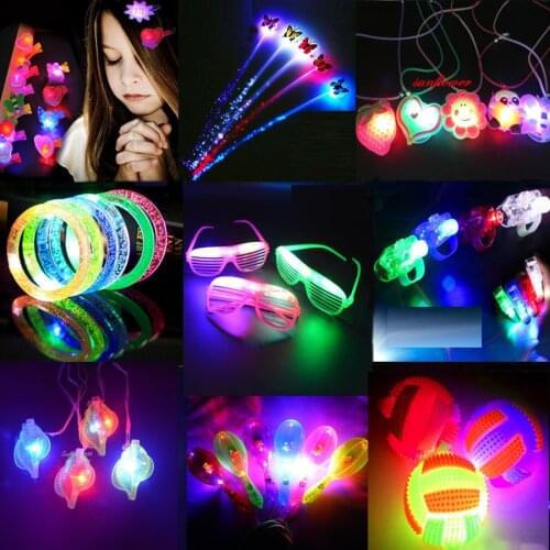 LED Light Gadget Rings Glowing Wedding Party Crown Flower Headband Necklace Christmas Neon Decoration Earrings Led Accessories