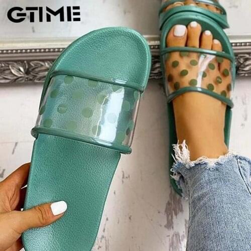 2021 Summer Flip Flops Slippers Women Shoes Transparent Soft Sandals Girls Ladies Comfortable Beach Slide Sandals#SJPAE-304