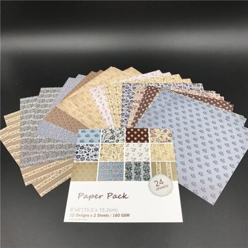 24pcs 6" Single-sidemost RetroIN Retro pattern creative papercraft art paper handmade scrapbooking kit set books P1007
