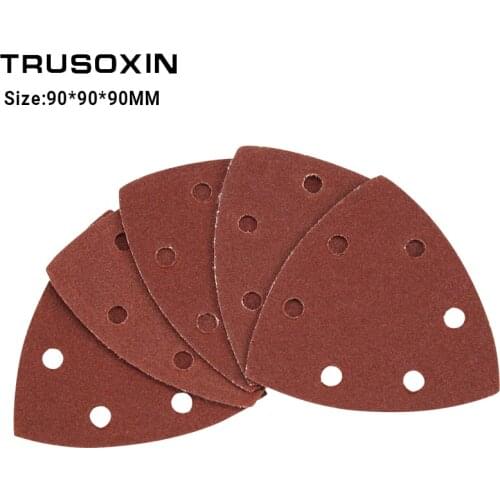 25pcs 90mm Delta Sander Sandpaper Hook & Loop Sanding Paper Abrasive Woodworking Tools with Grit 40 60 80 100 120 180 240