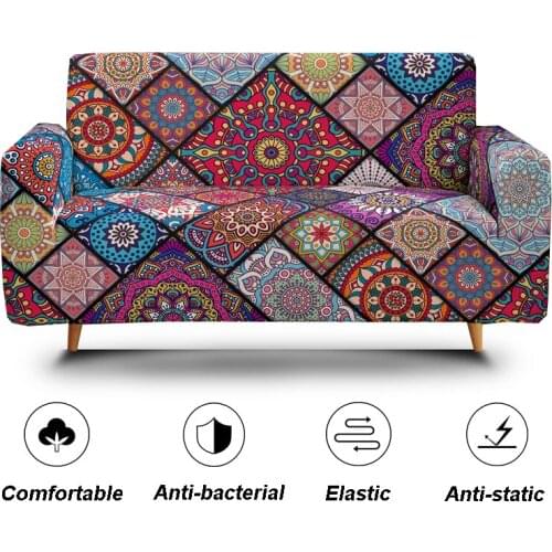 3D Bohemia Nation Pattern Polyester Sofa Cover All Universal Geometric Anti-dust Armrest Stretch Elastic Couch for Living Room