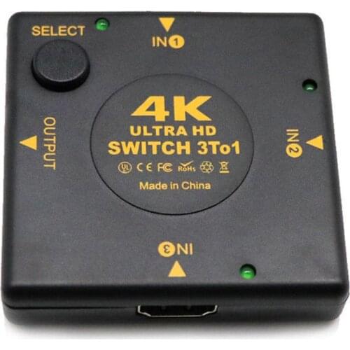 4K HDMI Switch Box Selector 3 In 1 Out kvm Audio Extractor Hub Splitter Switcher