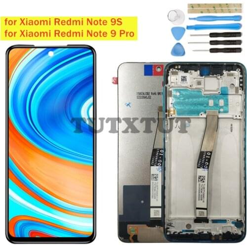 6.67" for Xiaomi Redmi Note 9S/ Note 9 Pro LCD Display Screen Touch with Frame Digitizer Assembly LCD Display Spare Repair Parts