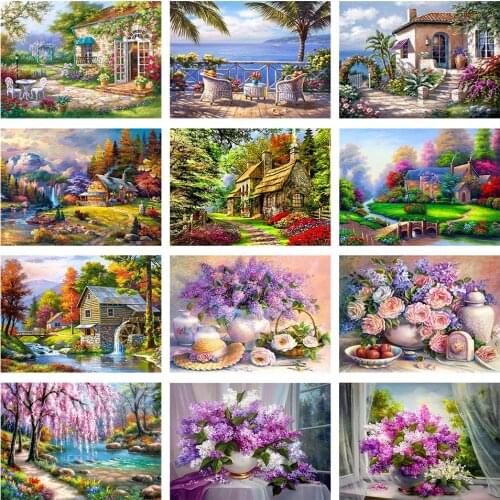 Diamond Painting Landscape Diy Full Diamond Embroidery Scenery Mosaic Picture of Rhinestone Home Decor
