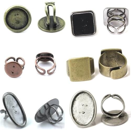 Beadsnice fashion jewelry making supplies adjustable ring special ring blank findings brass mix set DIY rings handmade ID 32245