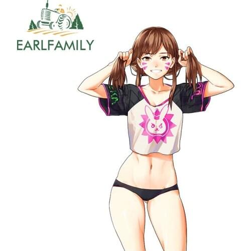 EARLFAMILY 13cm x 9.2cm for OverWatch Dva Decal Car Stickers Fashion DIY Waterproof Suitcase Vinyl Car WrapVAN SUV Decal