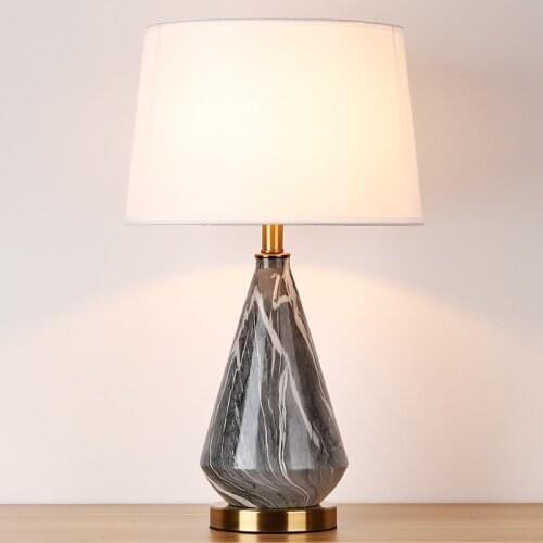 Ceramic table lamp Nordic minimalist bedside living room bedroom lamp hotel decoration