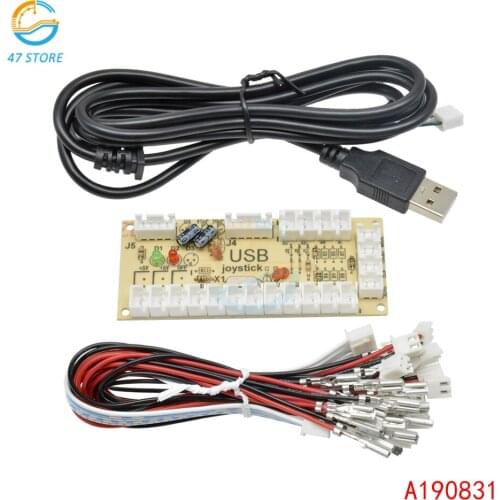 Zero Delay Arcade USB Encoder Controller PC to Joystick 2-Push Button Cable Rocker Cable Kit for Raspberry Pi ADC Nintendo 3DS
