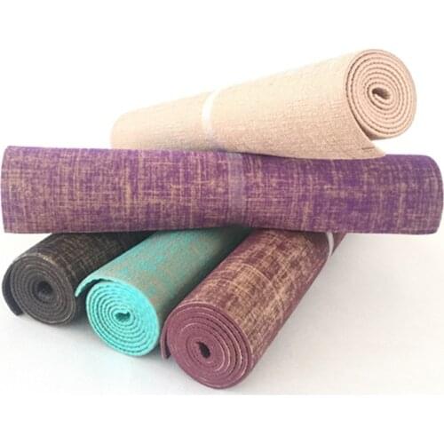 Non-slip Jute Pvc Yoga Mat Nature Yoga Mat Thickness 5mm Linen Material Yoga Mat Exercise Pad