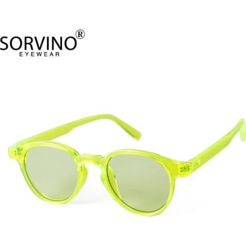 SORVINO 2020 PC Box Round Jelly Ocean Sunglasses Candy Color Womens Lens 90S Clear Sun Glasses Gafas De Sol De Los Hombres
