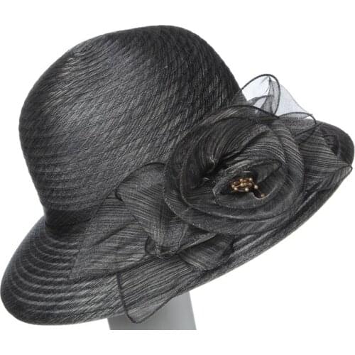 HW Boutique Summer New Super Soft Eugen Yarn Small Basin Cap Quality Flower Sunshade Hat Folding Sun Hat For Women