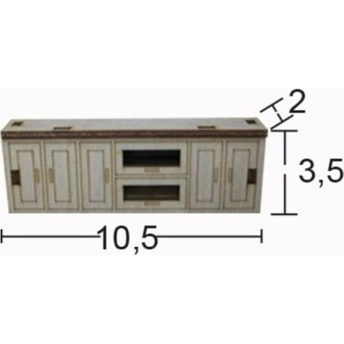 MN64 Miniature Kitchen Top Cabinet, Raw Wood Miniature