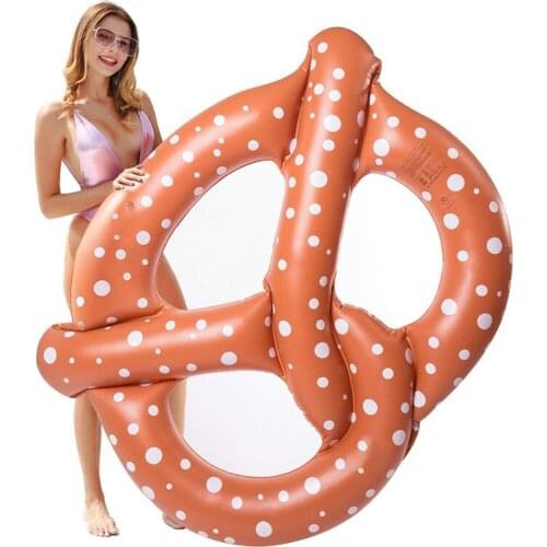 Pretzel Swimming Ring Inflatable Mattress Bread Circle Pool Float Island Beach Bed Water Boia Piscina Party Toy For Adult Child