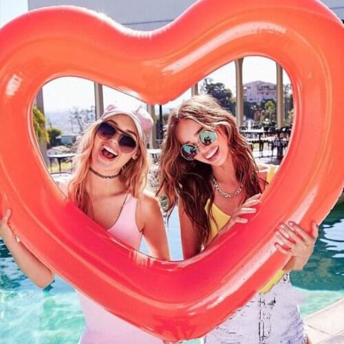 Sweet Heart Fun Fruit Lemon Watermelon Swimming Ring Inflatable Mattress Float Water For Adult Child Pool Party Toys