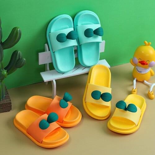 Toddler Kids Baby Slippers Cartoon 3D Leaf Floral Non-slip Flip Flop Boys Girls Children Shoes Lightweight Soft Slipper Shoe