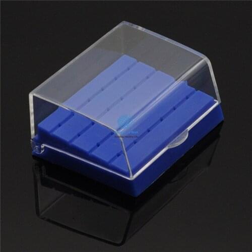 New 4Pcs Blue Dental Product Plastic Bur Holder Block Case 24 Holes