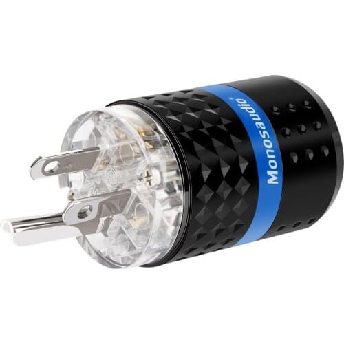 Monosaudio M103R/F103R 99.998% Pure Copper Rhddium Plated US Power Plug Audio Power Connector IEC320 C13 female connector Plug