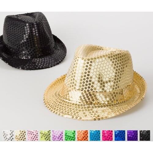 Fashion women and men Sequins hiphop hat children party hat jazz hats Party Up Dancing Hats Halloween Wedding performance Props