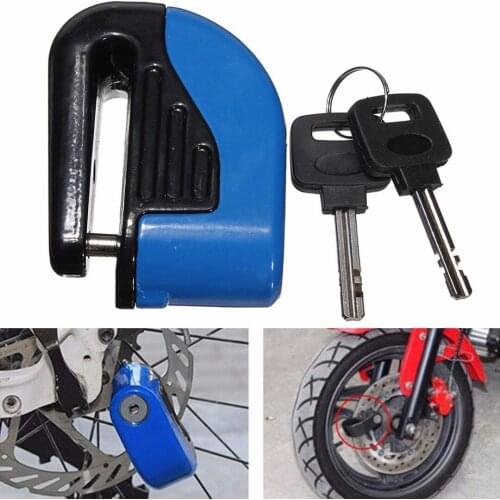Blue 6mm Motorcycle Security Anti-theft Wheel Disc Brake Alarm Lock