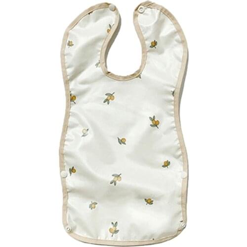 Baby Feeding Drool Bib Printed Snap Button Saliva Towel Waterproof Burp Cloth