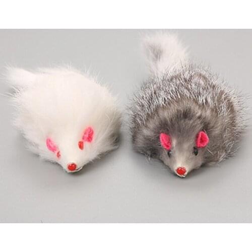 Funny Rabbit Fur False Mouse Pet Cat Toys Mini Funny Playing Toys For Cats Kitten Pet Accessories