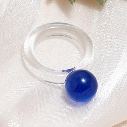 Women Ring Transparent Fake Crystal Ball Jewelry All Match Round Ring Dating Party Gift