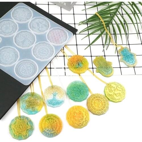 Flower of Life Pendant Crystal Epoxy Resin Mold Jewelry Necklace Earrings Silicone Mould DIY Crafts Casting Tools Drop Shipping