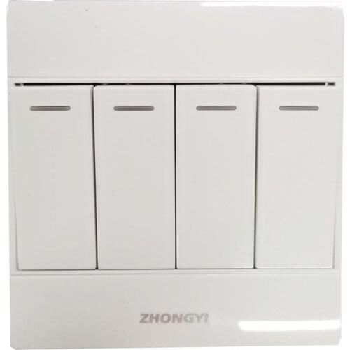 ZHONGYI 4 Gang 1 Way Light Switch Panel