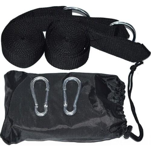 1 Set Of Hammock Strap Rope with Metal Buckle 2 Carabiners Bind Rope Max Bearing 250kg Outdoor Camping Hanging Belt