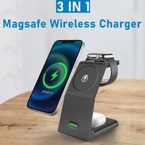 15W Magnetic Wireless Chargers For Magsafe Iphone 12 Pro Max Mini Wireless Charging Charger Station For Airpods Pro Apple Watch
