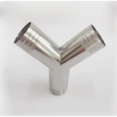 45mm 1.75" Hose Barb Butt Welding Y Shaped 3 Way SUS 304 Stainless Steel Sanitary Fitting Spliter Homebrew Beer Wine