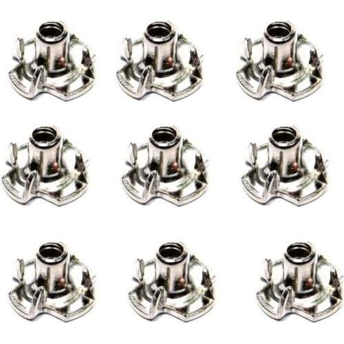 50PCS Metallic M3 M4 M6 Zinc Plated Steel T Nuts Blind Nuts 4 Prongs Knock In Wood