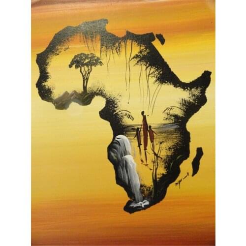 5d Diamond Painting Africa Map Full Drill Square Diamond Embroidery Home Decoration Handicrafts Cross Stitch Not Folding Canvas