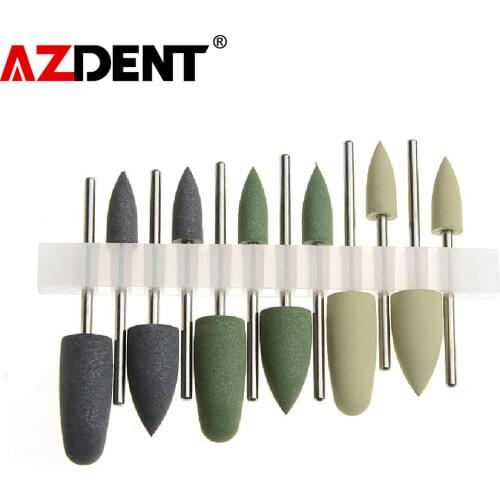Azdent Dental Light Curing Polishing Set Dental Resin Base Acrylic Polishing Burs Kit Invisible Denture Polishing Set