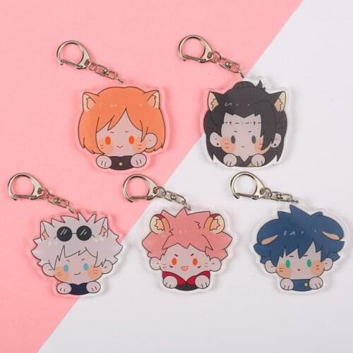 1 Pcs New Anime Jujutsu Kaisen Keychains Cartoon Figure Gojo Satoru Yuji Itadori Nobara Kugisaki Acrylic Pendent Keyrings Toys