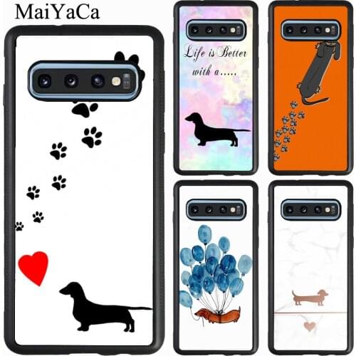 Cartoon Dachshund Sausage Dog Case For Samsung Galaxy Note 20 Ultra S20 S9 S10 Plus A51 A71 A31 A50 A70 M21 M31 A21S A20e