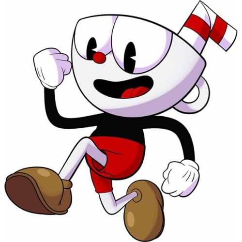 EARLFAMILY 13cm x 12.5cm for Cuphead Waterproof Car Stickers Vinyl RV VAN Trunk Laptop Decal Occlusion Scratch Assessoires