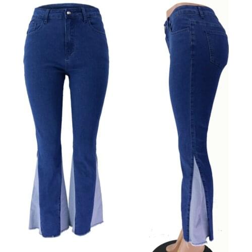 European Trendy Women Bell Bottom Trousers with Tassels Fit Ankle-length Pants Ladies Jeans 2020 Autumn New Style