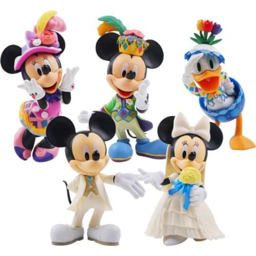 Disney 5pcs/Lot Big Size Mickey Minnie Mouse Donald Daisy Duck Action Figures Doll Kids Playset Decor Toy