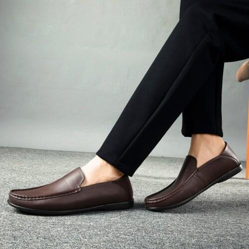 Hombre spring zapatos sports on man masculino mens fashion sneakers leather cuero loafers mens shoe flat leisure male para slip