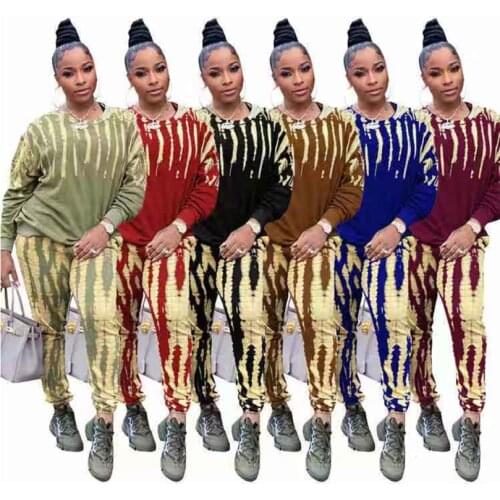 Two Piece Set Women Top and PantsTracksuit Stretch Print Soft Fabric Sweat Suit Matching Set Fall Wholesale Dropshipping 2020