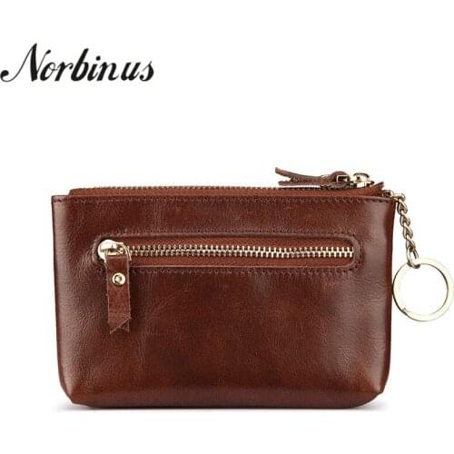 Norbinus Genuine Leather Women Wallets Clutch Bag Coin Purse Female Card Holder Hand Bags Money Pack Vintage Organizer Wallets