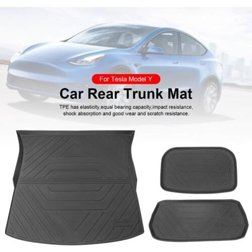 PE Rubber Feet Trunk Mat Waterproof Durable Car Rear Trunk Storage Mat Cargo Tray Protective Pad For Tesla Model Y