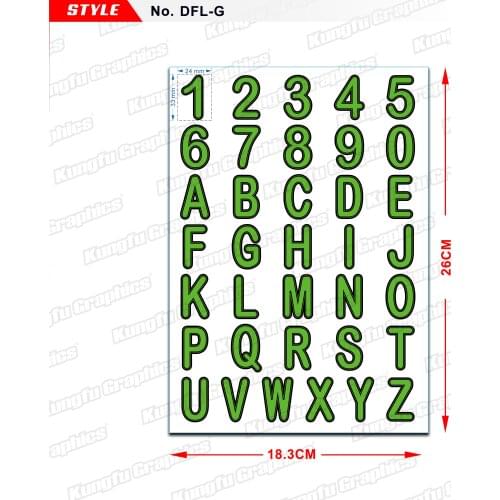KUNGFU GRAPHICS DIY Number Plate Alphabet Stickers for Personal Watercraft Boat PWC Motocross Enduro Décor Label Emblem DFL