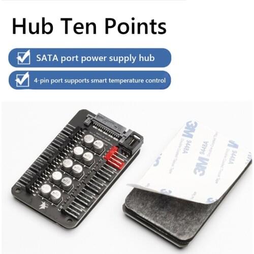Motherboard 1 to 10 4 Pin PWM Cooler Fan HUB Splitter Extension SATA Power Supply PC Cooling Fans Speed Controller Adapter