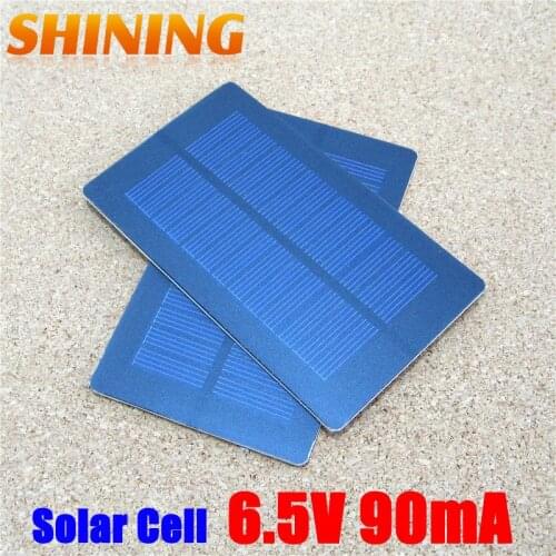 Free Shipping 2Pcs/Lot 6.5V 90mA Mini Solar Cell Panels Small Solar Power 3.6V Battery Charger For Solar Toy Solar Lamp & DIY