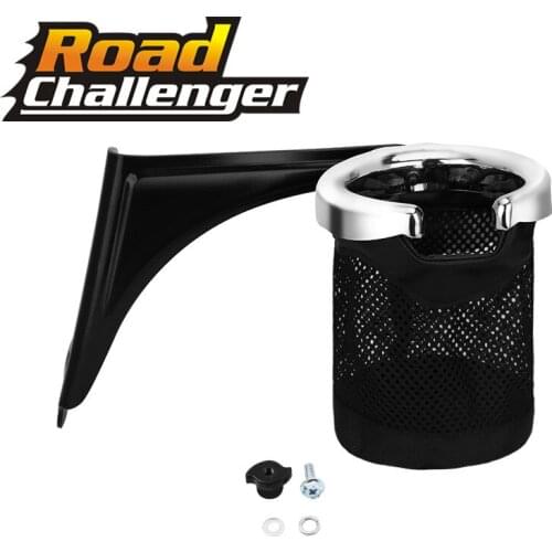 Motorcycle Black Rear Drink Cup Holder Passenger For Harley Road Glide Electra Glide FLHTCU Tri Glide 1997-2013