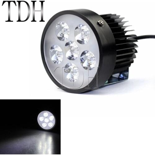 18W 12-80V Black Motorcycle 6 LED Headlight Driving Fog Spot Head Light Lamp Universal Motorbike Headlights