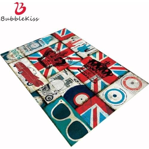 Bubble Kiss Fashion Rugs Retro Stitching Red Blue British Flag Carpet For Bedroom Living Room Decoration Area Rugs Home Decor